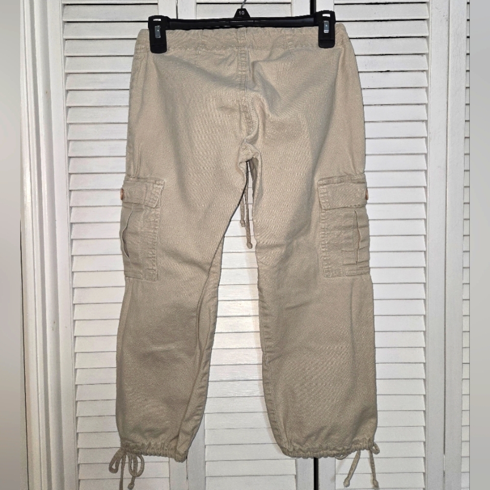 Styles Women's S Beige Cargo Pants with Drawstring - Picture 6 of 10